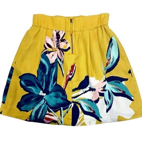 Anthropologie Maeve Women’s Floral Mini Skirt Size 8 Yellow Pink Blue - Picture 1 of 3